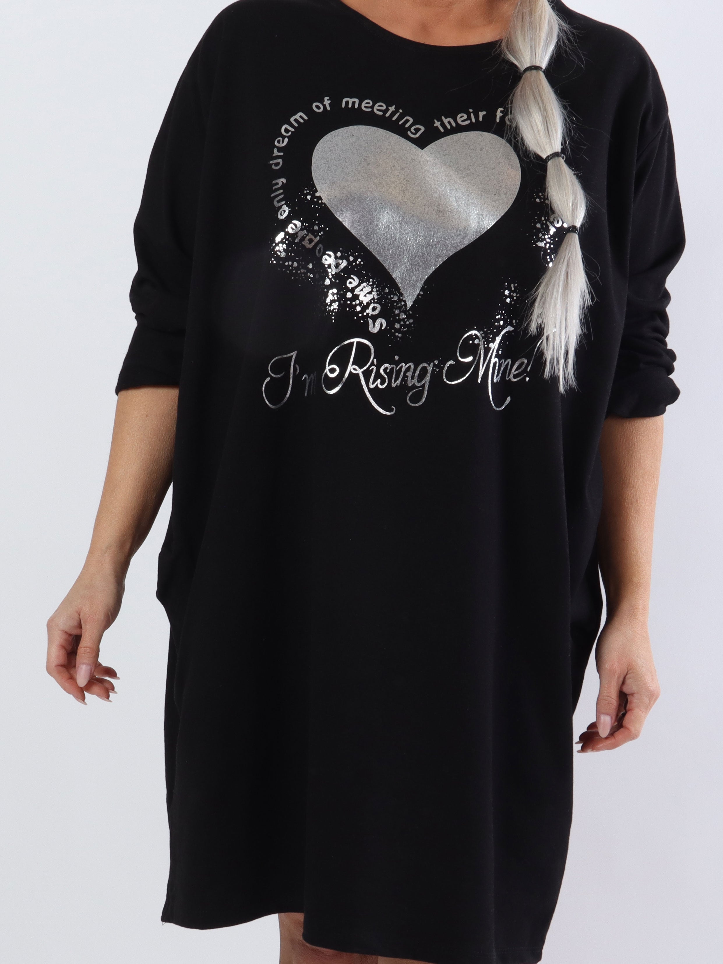 Hearty Dress - Sød plus size kjole i bomuld med hjerteprint